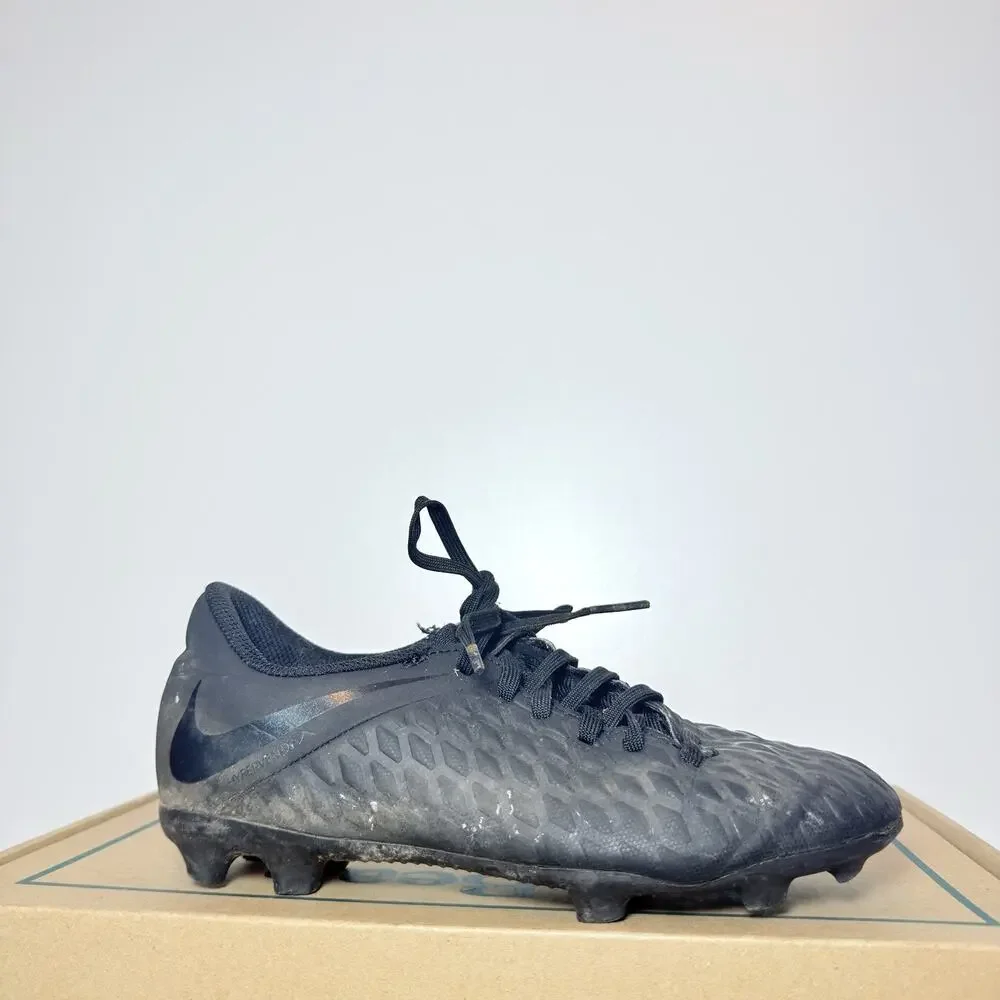 Nike Youth 2Y Soccer Cleats Black Hypervenom Phantom III Academy FG Boys Girls